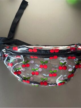 Clear Cherry Print Fanny Pack